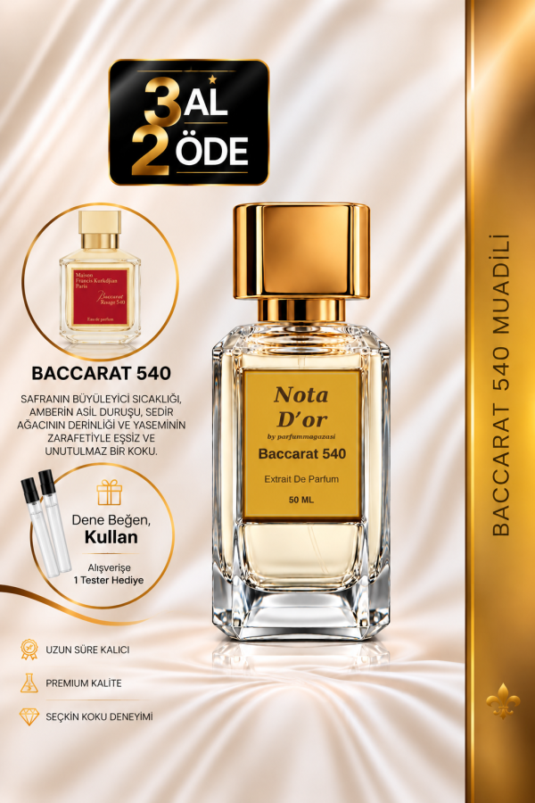 Baccarat 540 Muadili | Safran - Acıbadem - Sedir - Amber | Zengin ve Sofistike Unisex Extrait Parfüm