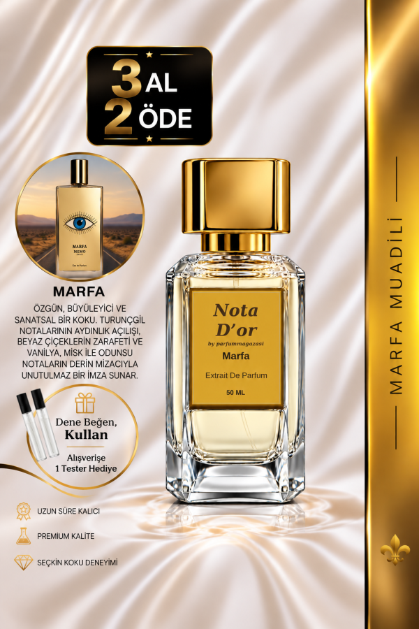 Marfa Muadili | Mandalina - Sümbülteber - Sandal - Vanilya | Baş Döndürücü ve Harika Unisex Extrait Parfüm
