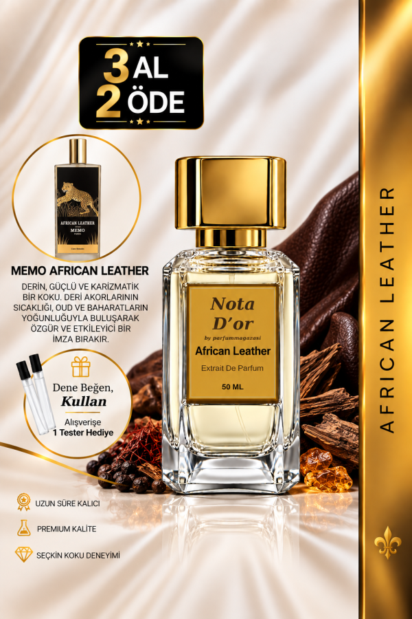 African Leather Muadili | Agarwood - Bergamot - Paçuli- Safran | Deri ve Çekici Intense Extrait Erkek Parfüm
