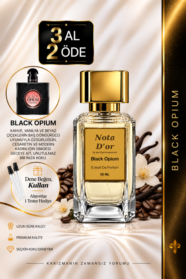 Black Opium Muadili | Vanilya - Paçuli - Yasemin - Portakal | Büyüleyici ve Çiçeksi Kadın Extrait Parfüm