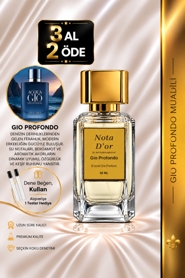 Gio Profondo Muadili | Deniz Notaları - Mandalina - Amber | Derin ve Ferah Intense Extrait De Parfum