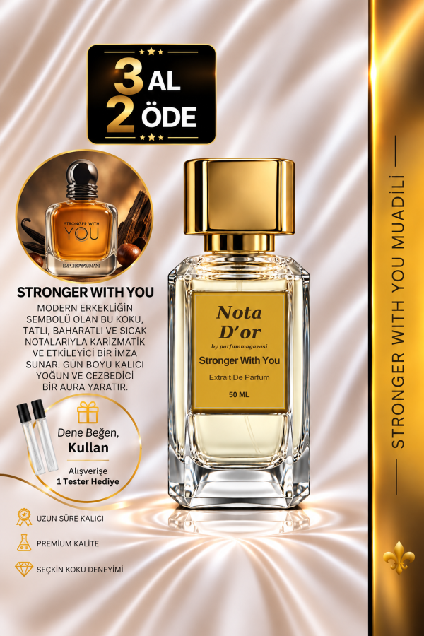 Stronger With You Muadili | Vanilya - Kestane - Tarçın | Sıcak ve Çekici Intense Erkek Extrait De Parfum