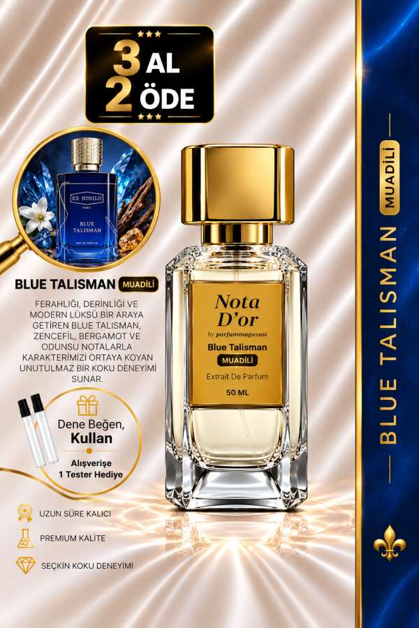 Blue Talisman Muadili | Armut – Bergamot – Zencefil – Misk | Ferah ve Meyvemsi Intense Unisex Extrait De Parfüm