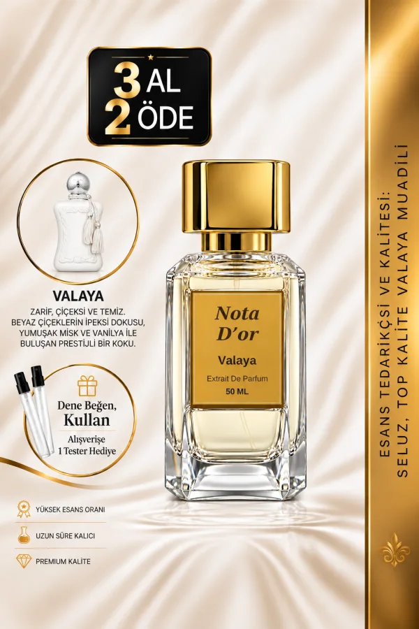 Valaya Muadili | Beyaz Şeftali – Bergamot – Portakal Çiçeği – Misk | Temiz ve Zarif Intense Kadın Extrait De Parfüm
