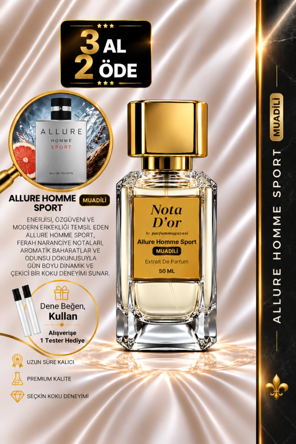 Allure Homme Sport Muadili | Portakal – Deniz Notaları – Biber – Tonka Fasulyesi | Ferah ve Dinamik Intense Erkek Extrait De Parfüm