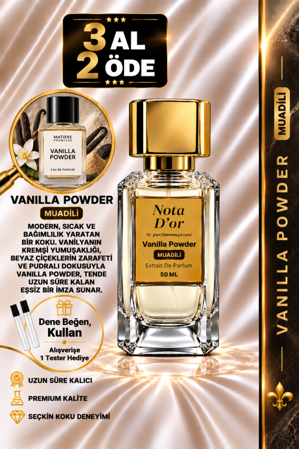 Vanilla Powder Muadili | Vanilya - Hindistan Cevizi - Palo Santo - Misk | Pudramsı ve Yumuşak Intense Unisex Extrait De Parfum