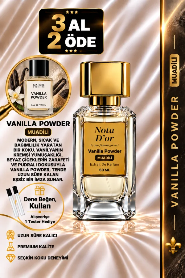 Vanilla Powder Muadili | Vanilya - Hindistan Cevizi - Palo Santo - Misk | Pudramsı ve Yumuşak Intense Unisex Extrait De Parfum