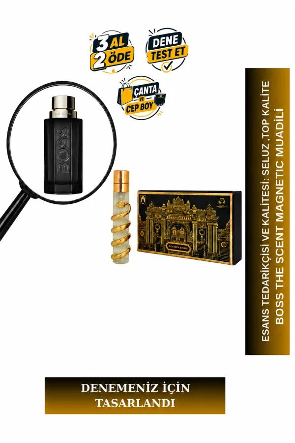 Boss The Scent Magnetic Muadili Tanışma | Maninka - Kepek Otu - Siyah Vanilya | Yoğun ve Çekici Erkek Extrait De Parfum
