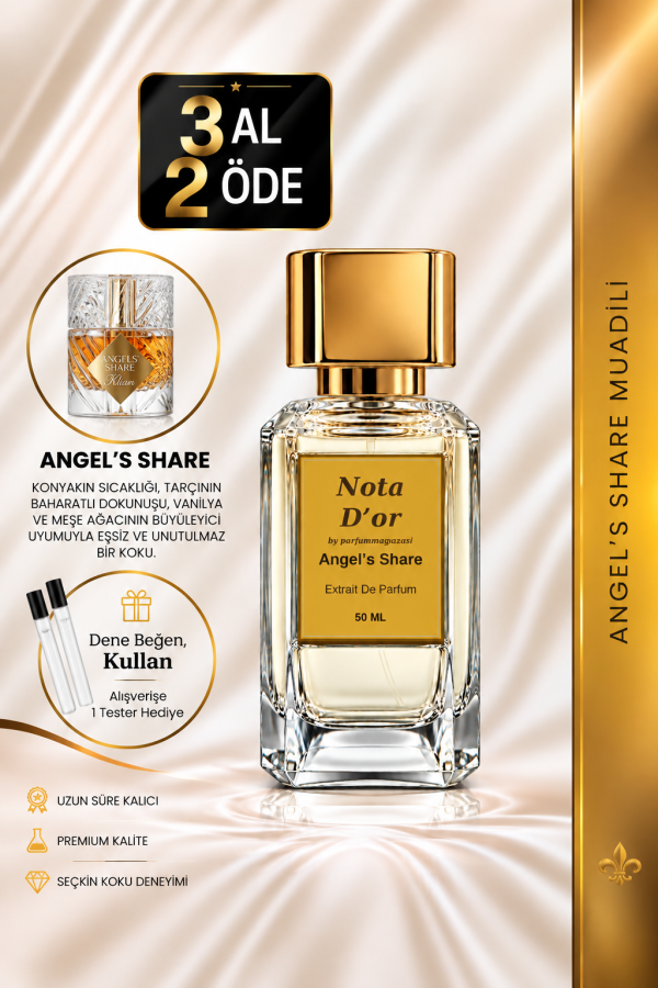Angel’s Share Muadili | Konyak – Tarçın – Tonka Fasulyesi – Meşe | Sıcak Gurme Unisex Extrait De Parfum